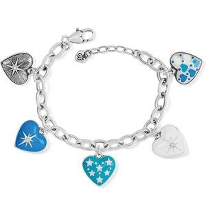 Brighton Amore Shades Hearts Charm Bracelet Style JF9873 MSRP $128 NWT